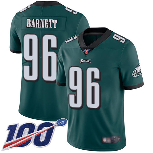 Men Philadelphia Eagles #96 Derek Barnett Midnight Green Team Color Vapor Untouchable NFL Jersey Limited 100th